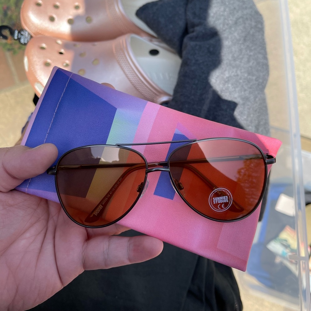 Sunnies Studios Orange Aviator Sunglasses